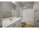 Clean bathroom with a bathtub, shower, and vanity at 9328 Black Wolf Ave, Las Vegas, NV 89178