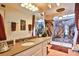 Bathroom with marble shower, soaking tub, and updated vanity at 1409 E St Louis Ave # A, Las Vegas, NV 89104