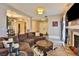 Bright living area with large sectional sofa and views into dining area at 1409 E St Louis Ave # A, Las Vegas, NV 89104