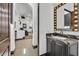 Vanity area with a large mirror and granite countertop at 1616 Villa Rica Dr, Henderson, NV 89052