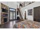 Bedroom with a fireplace and access to a balcony at 1616 Villa Rica Dr, Henderson, NV 89052