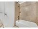 This bathroom includes a shower over tub with decorative tile surround at 3891 Terrazzo Ave, Las Vegas, NV 89115