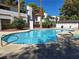 Community pool and spa area with surrounding landscaping at 6653 W Tropicana Ave # 101, Las Vegas, NV 89103