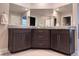 Double vanity bathroom with granite countertop at 10766 Wild Parsley Ave, Las Vegas, NV 89129