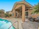 Covered patio overlooking the pool area at 10840 Villa Torre St, Las Vegas, NV 89141