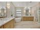 Bright bathroom with double vanity and walk-in shower at 1343 Panini Dr, Henderson, NV 89052