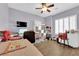 Bright home office features built-in shelving and window seating at 2525 Shore Bird Ave, North Las Vegas, NV 89084