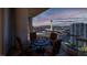 Private balcony with city views and seating at 2777 Paradise Rd # 3701, Las Vegas, NV 89109