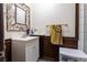 Bathroom with sink, mirror and a shower at 4300 San Mateo St, North Las Vegas, NV 89032