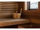 Relaxing sauna with wood interior and a window offering natural light at 5 Promontory Pointe Ln, Las Vegas, NV 89135