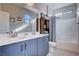 Bathroom boasts double sink vanity, modern fixtures, and tiled shower-tub combo at 6 Lilla Rosa St, Henderson, NV 89011