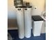 Water softener system with control box, including two tall tanks and a separate brine tank at 6 Lilla Rosa St, Henderson, NV 89011