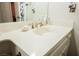 Bathroom featuring a vanity with a white countertop and gold fixtures at 6513 Hyde Ave, Las Vegas, NV 89107