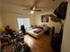 Bright bedroom with a double bed and ceiling fan at 2200 S Fort Apache Rd # 1207, Las Vegas, NV 89117