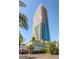 High-rise building, Palms Place, with palm trees and modern architecture at 4381 W Flamingo Rd # 3519, Las Vegas, NV 89103