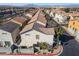 Aerial view of house and neighborhood, showcasing landscaping at 585 Dairy Creek Ave, Las Vegas, NV 89183