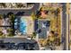 Community pool, playground, and surrounding homes visible in this aerial view at 585 Dairy Creek Ave, Las Vegas, NV 89183