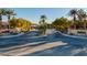 Gated community entrance with landscaping and signage at 6336 San Gagano Ave, Las Vegas, NV 89131