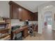 Home office with built-in desk and cabinets at 6336 San Gagano Ave, Las Vegas, NV 89131