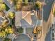 Top-down view of a house with a landscaped yard at 7611 Leybourne Ct, Las Vegas, NV 89131