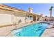 Private rectangular pool and patio area at 9109 Lazy Hill Cir, Las Vegas, NV 89117