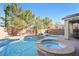 Relaxing pool and spa area with lush landscaping at 10500 Eagle Nest St, Las Vegas, NV 89141