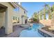 Resort style pool and spa with flagstone decking at 10500 Eagle Nest St, Las Vegas, NV 89141