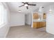 Kitchen and dining area with light vinyl flooring and wood cabinets at 1105 I, Boulder City, NV 89005