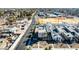 Aerial view of modern townhouses, showcasing contemporary design and landscaping at 1303 S 8Th St, Las Vegas, NV 89104