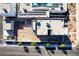 Overhead view of a modern building with a landscaped courtyard at 1303 S 8Th St, Las Vegas, NV 89104