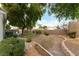 Landscaped backyard with a grassy area and curved pathway at 1350 Rossini St, Henderson, NV 89052