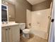 Bathroom with bathtub and white vanity at 1480 Hialeah Dr # B, Las Vegas, NV 89119