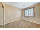 Bright bedroom with neutral walls, carpet flooring, and a large window at 1805 Grand Rodeo St, Las Vegas, NV 89117