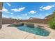 Inviting kidney shaped pool with spa and waterfall feature at 2465 Sturrock Dr, Henderson, NV 89044