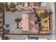 Aerial view of house featuring a large backyard patio and surrounding landscape at 3361 Winery Rd, Pahrump, NV 89048