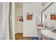 Bathroom with double sinks, shower, and linen closet at 3402 Arcata Point Ave, Las Vegas, NV 89141