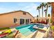 Inviting pool and spa with pergola and outdoor seating at 3801 Terrace Grove St, Las Vegas, NV 89129