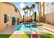 Inviting backyard oasis with a sparkling pool and spa at 3801 Terrace Grove St, Las Vegas, NV 89129