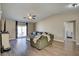 Living room with hardwood floors and access to backyard at 451 Wright Way, Henderson, NV 89015