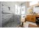 Elegant bathroom with a large walk-in shower and soaking tub at 493 Lace Haven Ct, Henderson, NV 89012