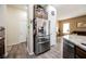 Stainless steel refrigerator in a well-equipped kitchen at 493 Lace Haven Ct, Henderson, NV 89012