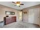 Spacious bedroom with carpeted floor and ample closet space at 651 Penshaw Bridge Ave, Las Vegas, NV 89178