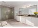 Modern bathroom with a large walk-in shower and double vanity at 1303 S 8Th St, Las Vegas, NV 89104