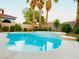 Relaxing kidney-shaped pool with built-in spa and surrounding foliage at 12133 Vista Linda Ave, Las Vegas, NV 89138
