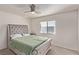 Bedroom with a sleigh bed and ceiling fan at 1413 Fantastic Ct, North Las Vegas, NV 89081