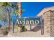Community entrance sign with Aviano lettering at 152 Belmont Canyon Pl, Henderson, NV 89015