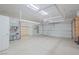 Garage with overhead storage and shelving units at 2951 Maffie St, Henderson, NV 89052
