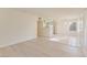 Open living space with a view into the kitchen area with tile floors at 3425 E Russell Rd # 227, Las Vegas, NV 89120