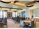 Community meeting room featuring ample seating, modern lighting, and an exit to the exterior at 6524 Summershade St, North Las Vegas, NV 89086
