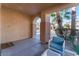 Covered patio with seating and view of neighborhood at 6916 Snow Finch St, North Las Vegas, NV 89084